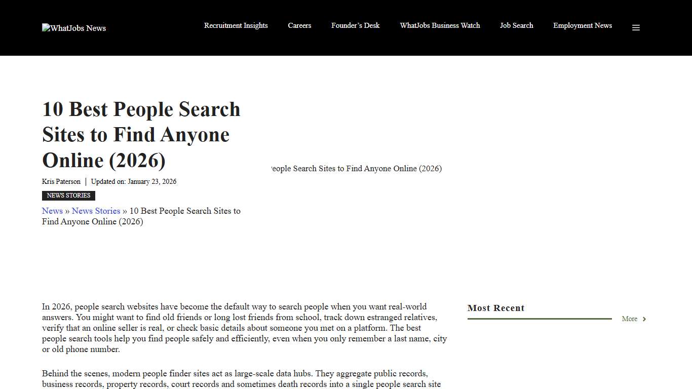 10 Best People Search Sites to Find Anyone Online (2026) WhatJobs News